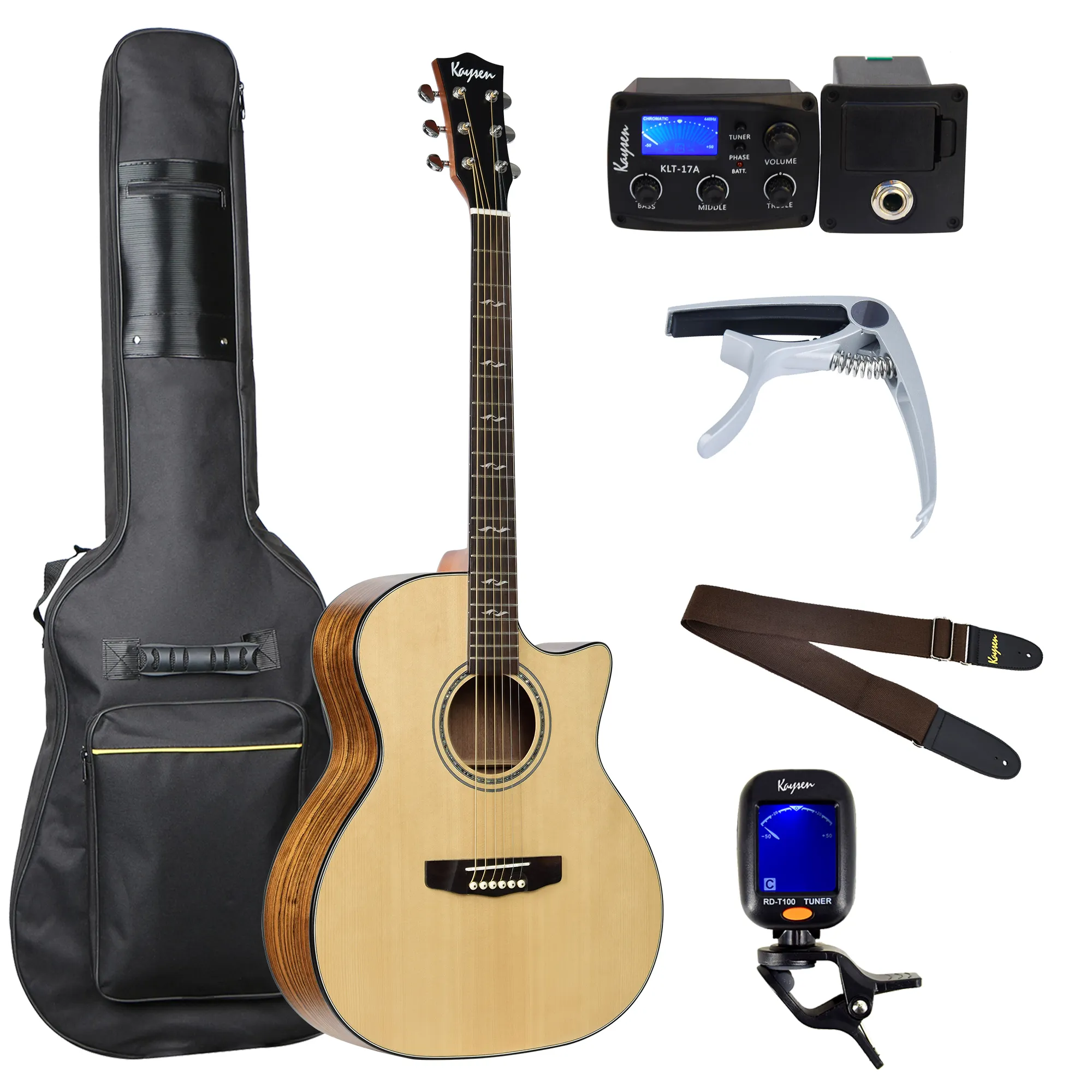 Kaysen 41 inch solid top acoustic guitar (4)