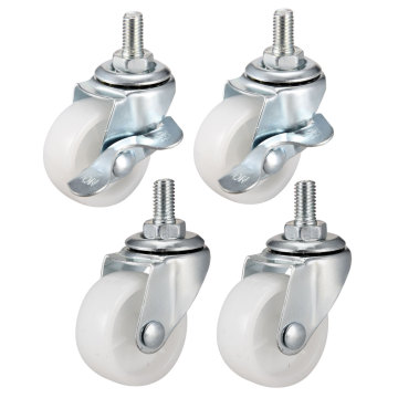 uxcell 2 Inch 1.5 Inch Swivel Caster Wheels PP 360 Degree Threaded Stem Caster Wheel with Brake no Brake 1.5in Combo 4pcs