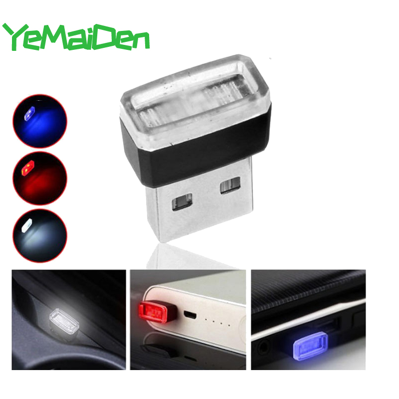 Mini Small USB LED Light Car Styling Interior Decorative Ambient Emergency Lighting Portable Accessories Red Blue White Purple