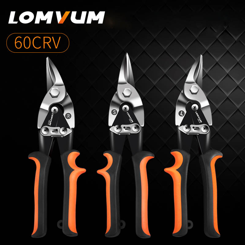 LOMVUM Metal Sheet Cutting Scissor Pvc Pipe Cutter Professional Industrial Shears Iron Scissors Multi-purpose Scissors Tin Snips