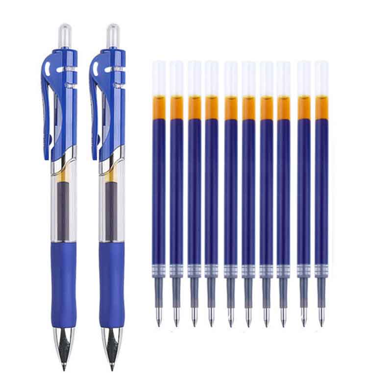 Retractable pens refills Set black/red/blue ink large capacity 0.5 mm Ballpoint Pen for Office school writing supplies