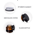 1pcs 15g/30g/50g Empty Brown Glass Refillable Bottles Makeup Jar Pot Travel Face Cream Lotion Vials Amber Cosmetic Containers