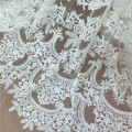 LFY Off White Rayon Top quality Bridal Embroidery Lace fabric Nigerian African French Chantilly Lace Fabric ,Mesh Tulle Fabric