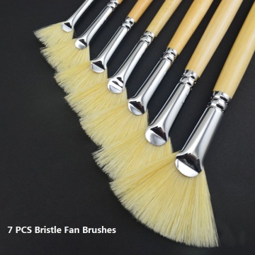 SEALODAN bristle Paintbrushes fan Watercolor Gouache Oil paint brushes painting supplies 7pcs/set