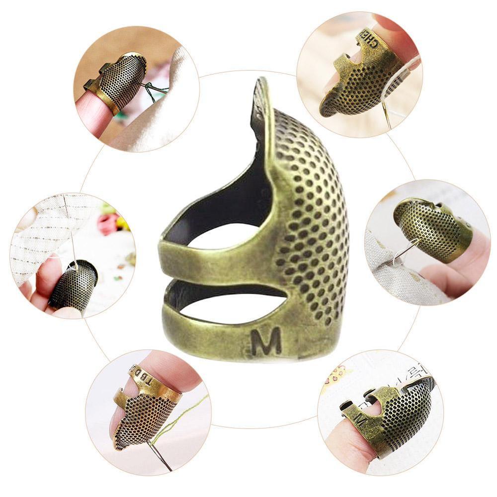 Retro Handworking Sewing Thimble Finger Protector Needlework Metal Brass Sewing Thimble Sewing Tools Accessories