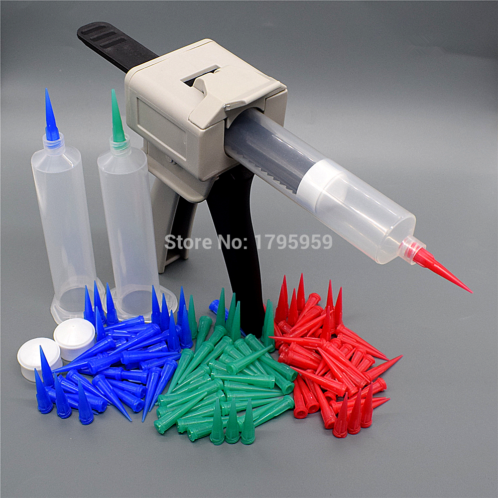 30cc Glue Dispenser Syringe Barrel 18G 22G 25G Tapered Dispensing Needle Tips UV Adhesive Caulking Gun 30ml Manual Glue Gun Tool