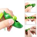 5pcs Extrusion Soybean Bean Pea Keychain Phone Bag Charm Stress Relieve Funny Practical Jokes Toy Funny Gift TXTB1