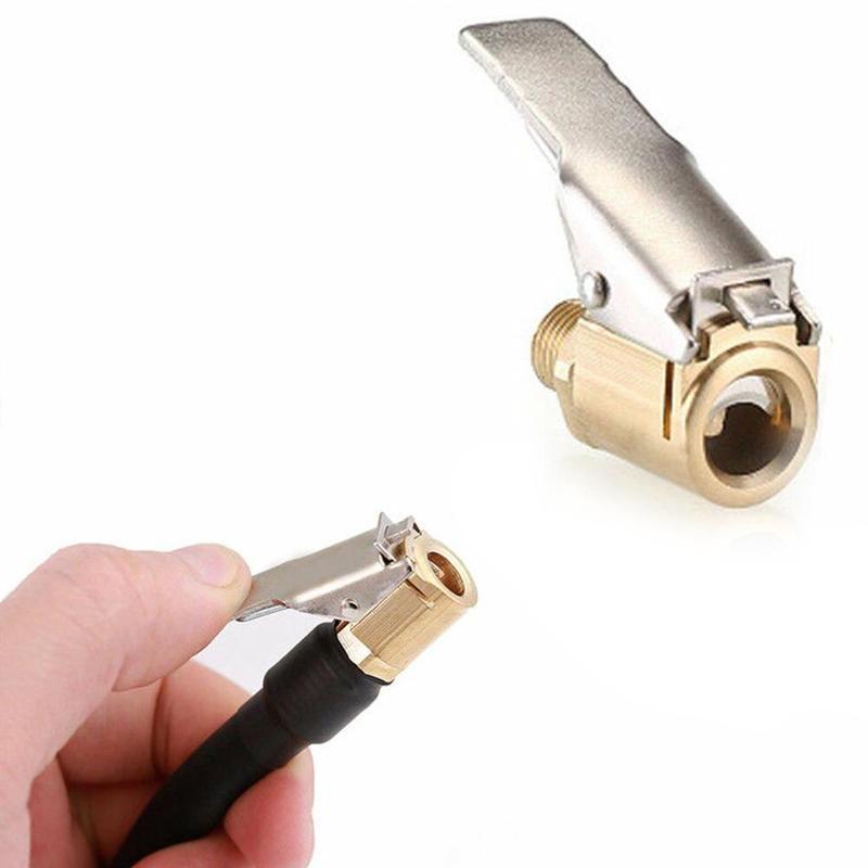 1pcs Brass Car Inflatable Nozzle Adapter Car Truck Tyre Tire Air Pump Clip Nozzle Adapter Connector Quick Change Car Accessories