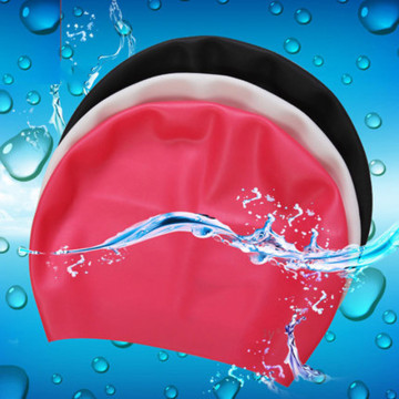 1pc Swimming Cap Solid Waterproof Fabric Protect Ears Long Hair Sports Swim Cap Silicone Hats For Adult Children Bathing Caps