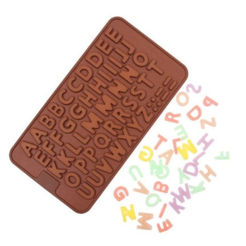 48 Grid Alphabet Letter Number Silicone Mold Trays Chocolate Mold Fondant Ice Cube Cream Cake DIY Making Tool Stars Decor Mould