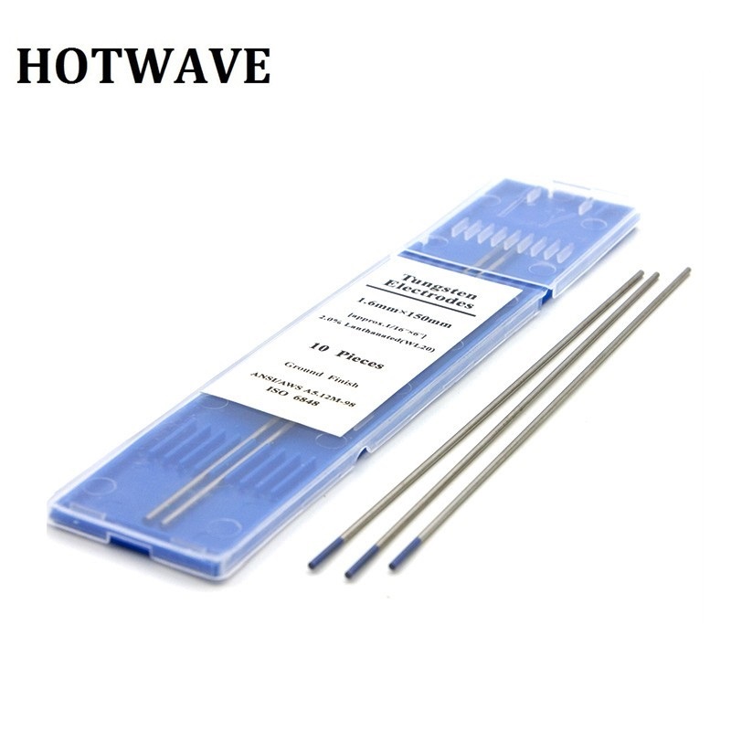 10pcs WL20 Ground Finish Blue Tips Tig Welding Rods Tungsten Electrodes