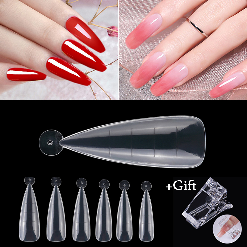 120pcs Clear Dual Forms Nail System Full Cover Nail Extension DIY Nails Accessoires Manicure Tools Quick Building Gel Mold Tips