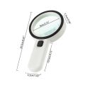 30X LED Magnifying Glass Handheld Lighted Magnifier Double Glass Lens Jewelry Magnifier L69A