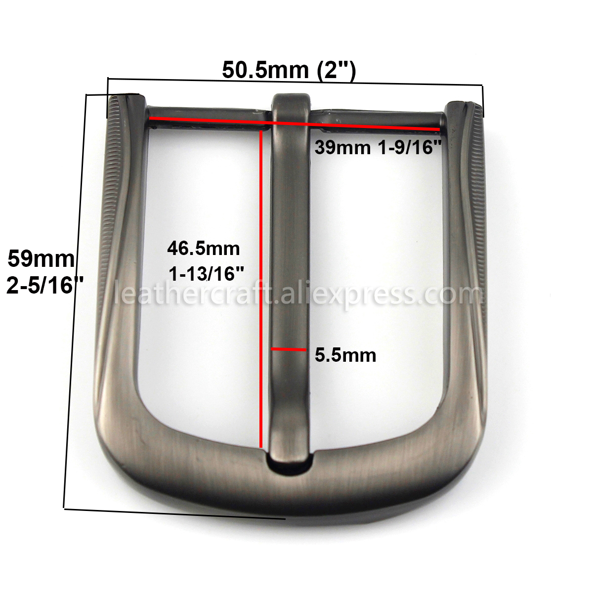 1x 40mm Solid Brushed Metal Belt Buckles Men Women Fashion Single Pin Buckles For 37mm-39mm Belt Leather Craft Jeans Accessory