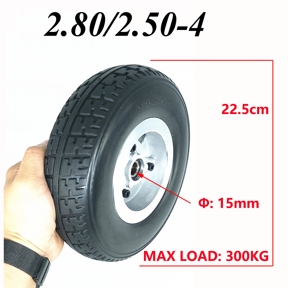 2.80/2.50-4 Solid Tire Wheel 2.50-4 Pneumatic Tyre Wheel for Electric Scooter Electric Vehicle Wheelchair Hand Truck Accessories