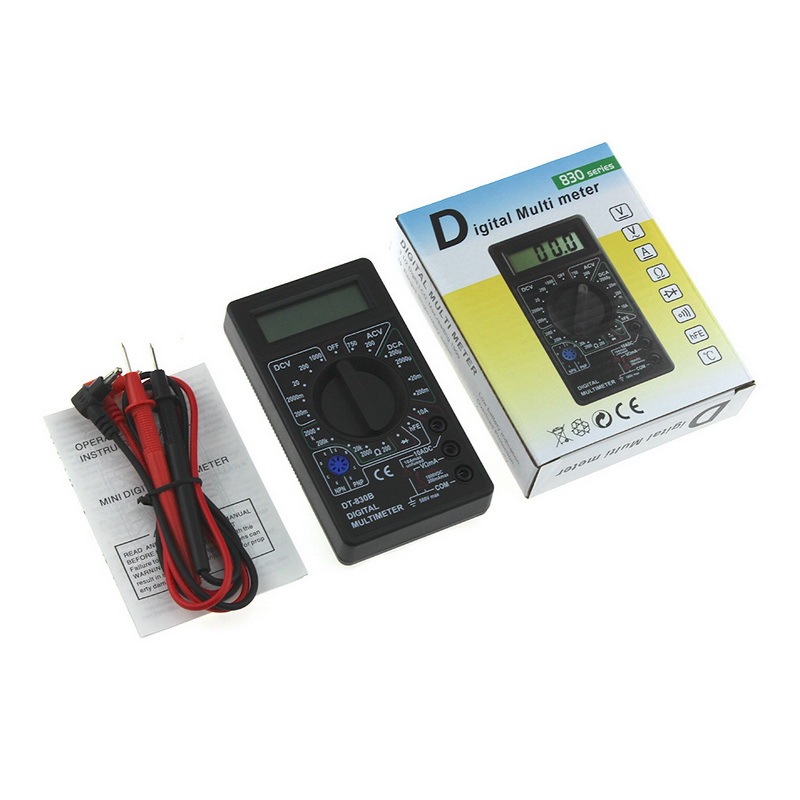 DT830B Digital Multimeter /DC 750/1000V LCD Handheld Voltmeter Ammeter Tester Auto Ranging Resistance Meter Tester