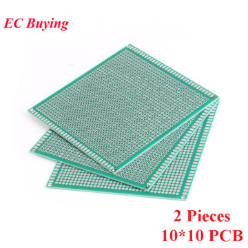 2pcs 10x10cm Double Side Prototype Universal Printed Circuit PCB Board 2.54mm Pitch Protoboard Hole Plate 10*10cm 100*100mm