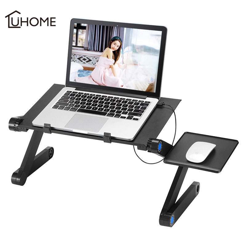 Adjustable Lifting Laptop Table Portable Computer Tray PC Table Stand Notebook Stand with Fan for Dropshipng