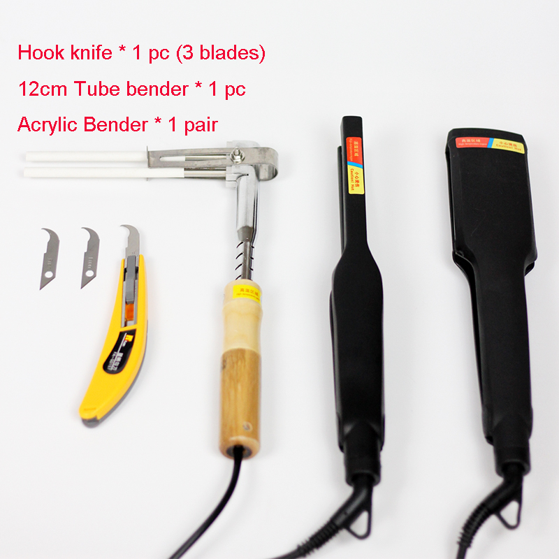 Acrylic Bender Hot Bending Machine Sign-making Tool 1 pair+Hook knife+12cm Tube Bender(220V)