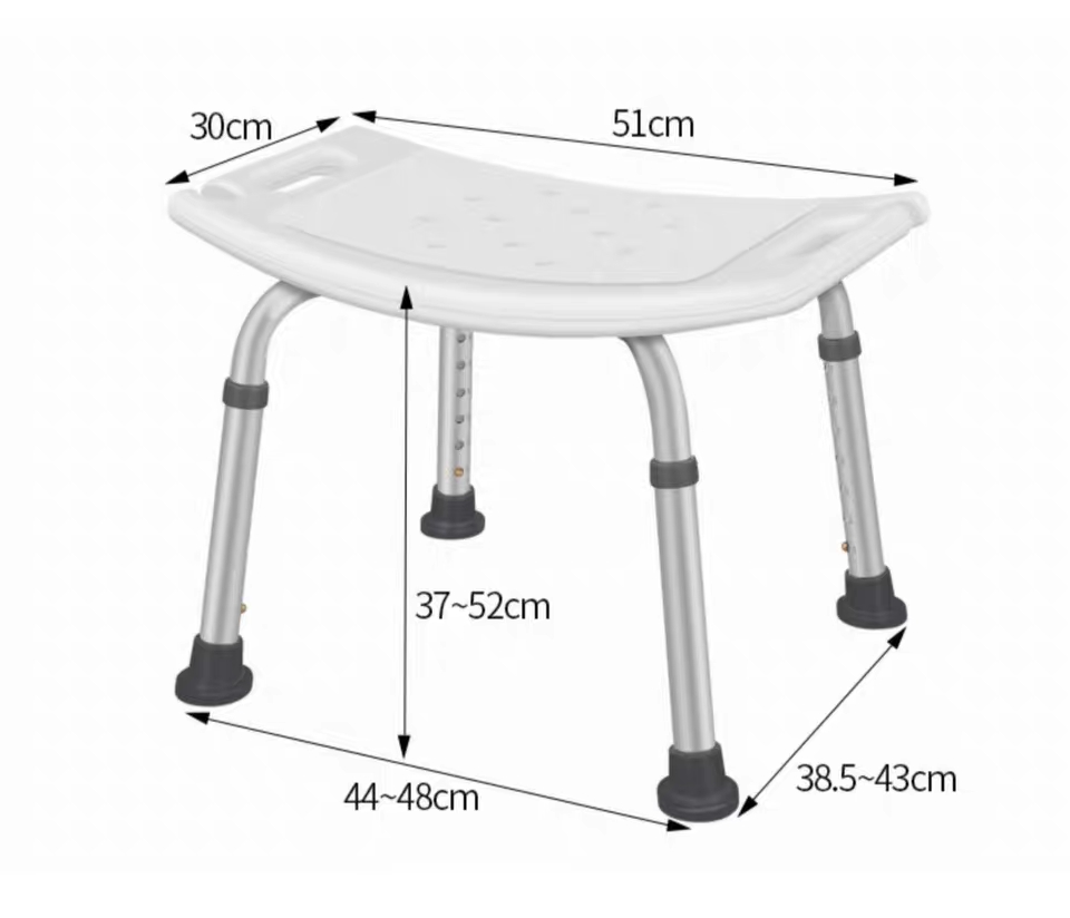Aid Seat Bathroom and shower chair Without Back Chair Height Adjustable Non Slip Toilet Seat Disabled Home Adult Elderly Kids