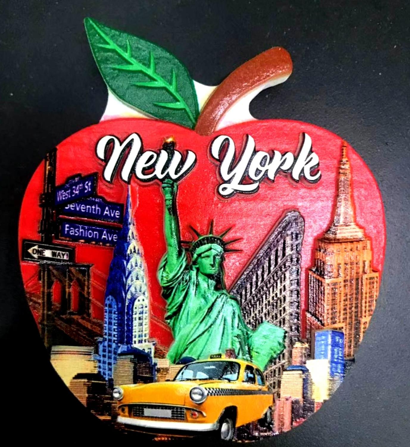 Resin Fridge Magnet United States Flag New York Tourist Souvenir Empire Building Statue of Liberty Refrigerator magnets Stickers