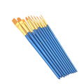 10 Pcs/set Paint Brush Pearly Blue Nylon Hair Combination Watercolor Brushs Art Tool Set Professional Fine Art Painting Pen