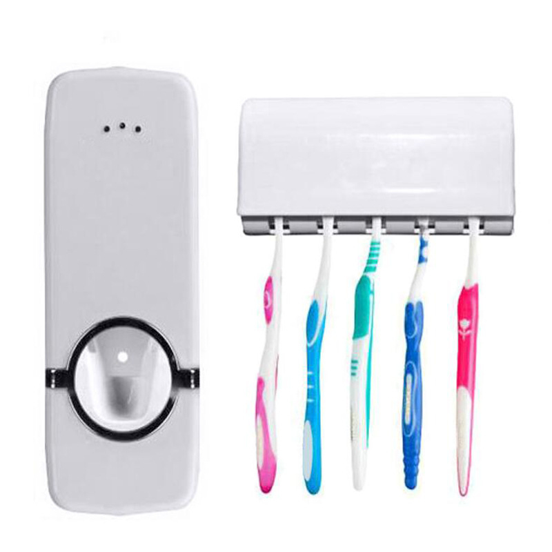 Toothpaste Dispenser Tooth Brush Holder Bathroom Automatic Toothpaste squeezer Wall Paste Mounted Bathroom Accessories