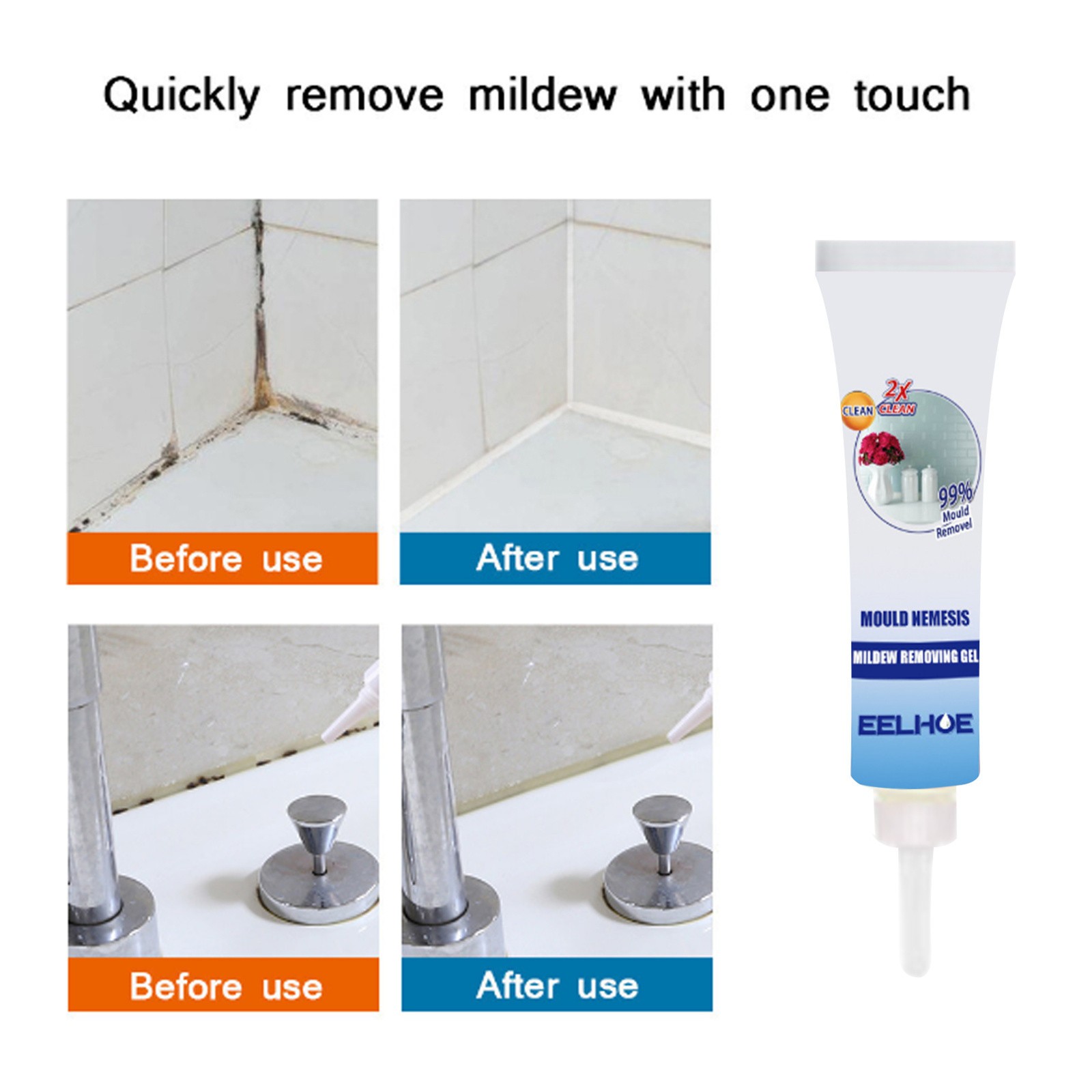 Household Mold Remover Gel Deep Down Wall Mold Mildew Remover Cleaner Caulk Gel Mold Remover Gel Contains Chemical Free 20g