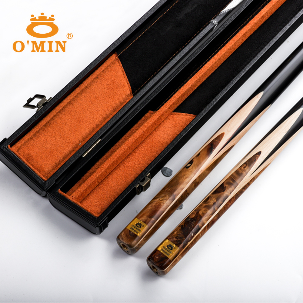 Original O'MIN DRAGON Billiard Snooker Cue 9.5mm Tip Tabby maple Shadow wood Butt Ash shaft with Case with Extension For Black 8