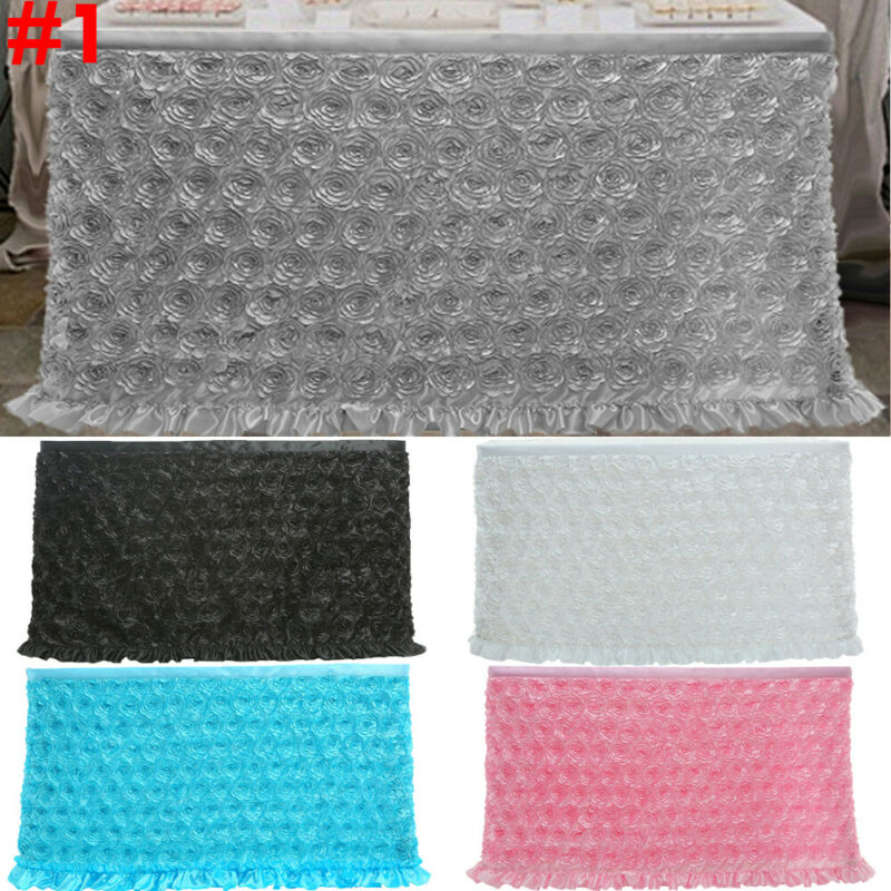 Family Dining Room 6ft Tulle Table Skirt Birthday Banquet Wedding Festive Party Decor Table Cloth