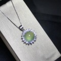 925 Pure silver inlaid with natural vermiculite pendant A necklace.Exquisite jewelry Birthday gift.