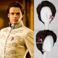 new Movie Prince Charming Kit Cosplay Wig Cinderella Short Brown Men's Synthetic Hair for Adult free shipping +wig cap