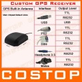 Customized GPS Receiver Module with Antenna G6010 Interface USB PS2 DB9 MOLEX Headphone 3.5 Output Level USB TTL RS232