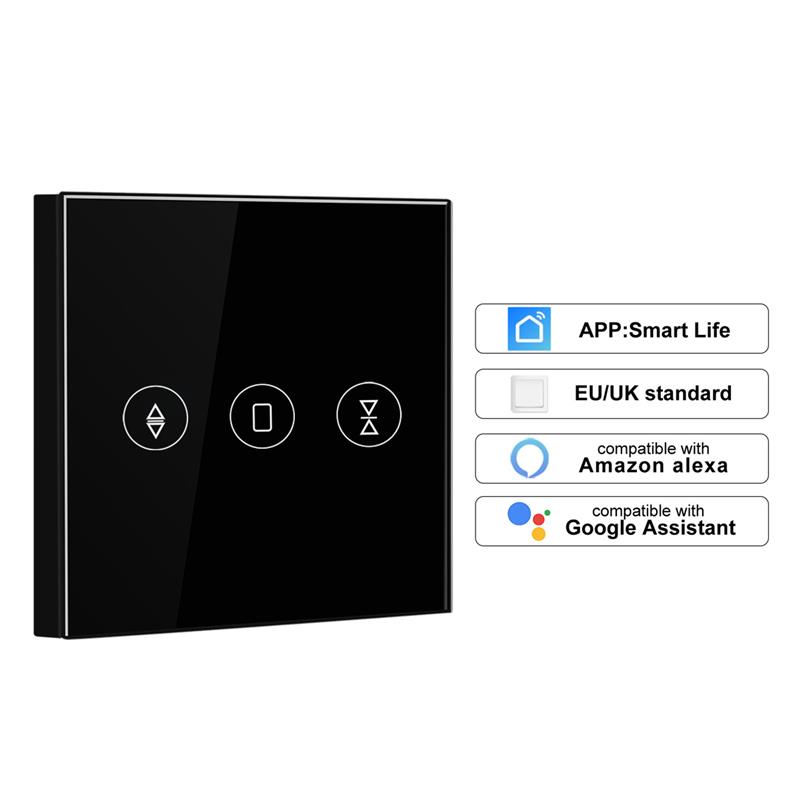 WiFi Electrical Blinds Switch Touch APP Voice Control By Alexa Echo AC110 To 250V For Mechanical Limit Blinds Motor EU/UK