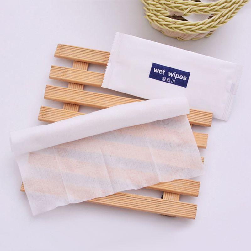 10Pcs Disposable Non-Woven Wet Wipes Tissue Individually Wrapped Portable Hand Feminine Hygiene Accessories