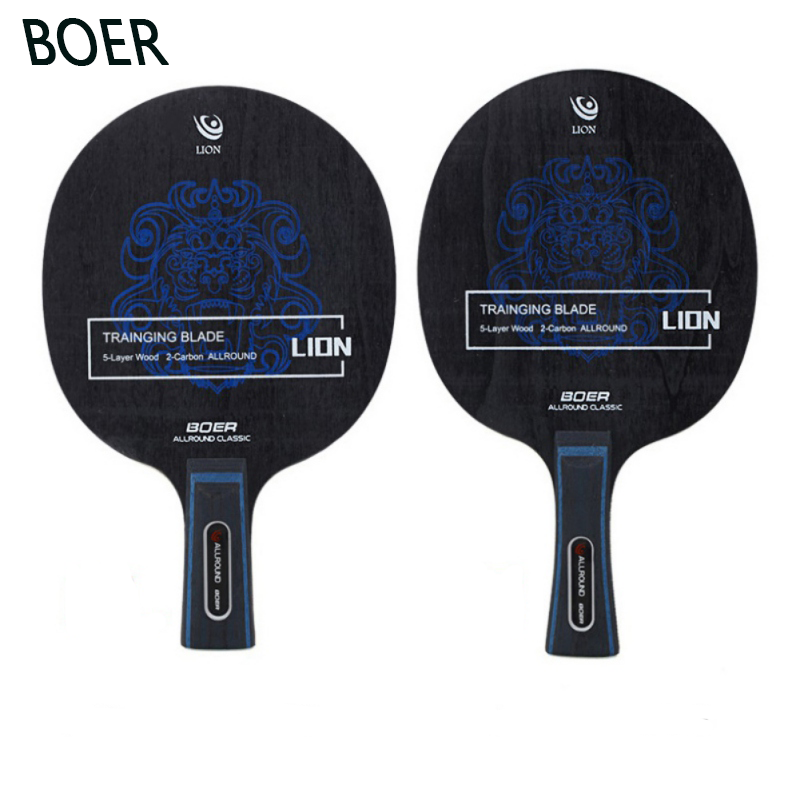 BOER Ping Pong Racket Long Grip Lightweight Carbon Fiber & Aryl Group Fiber Table Tennis Blade 7 Ply Table Tennis Blade New