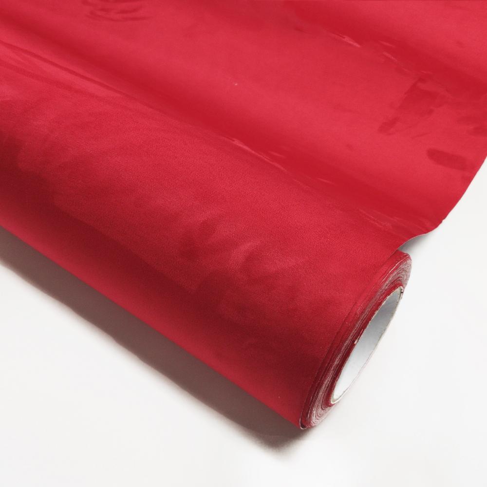 Self Adhesive Car Interior Wrap Red Suede Fabric film