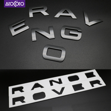 Car Styling Letters Emblem for RANGE ROVER VELAR SPORT Hood and Trunk Word Logo Badge Sticker Matte Shine Glossy Grey