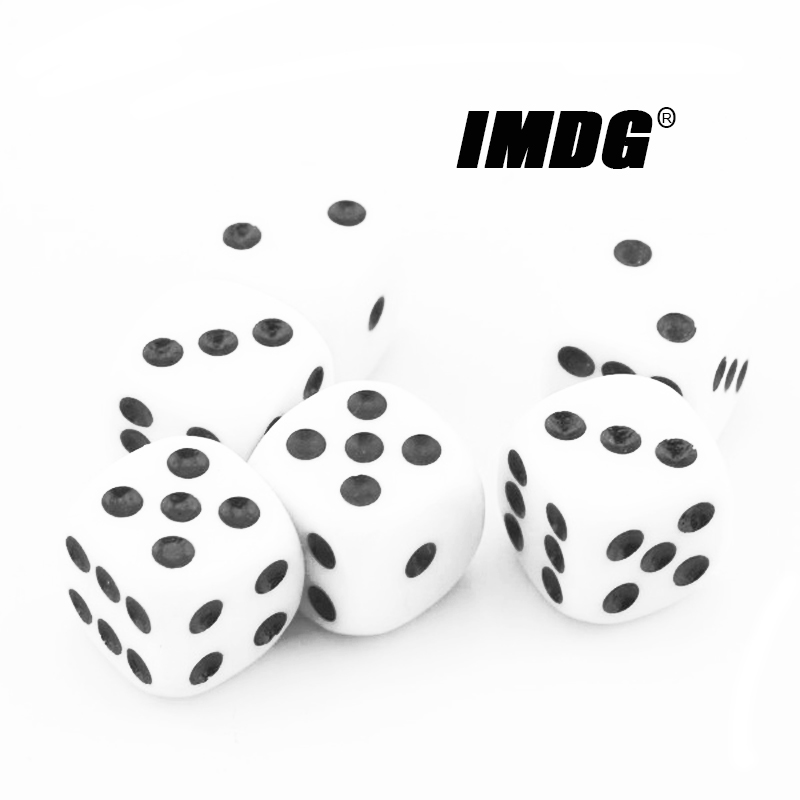 10pcs/pack Acrylic Dice 16mm White Black Dot Round Corner High Quality Boutique Game Dice