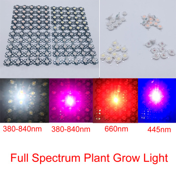 10pcs High Power LED Chip Full Spectrum/white Grow Light Lamp 1W 3W 5W 380nm - 840nm/445nm/660nm COB Beads Indoor Plant Growth