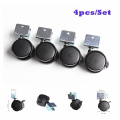 4PCS Black 50mm Replacement Swivel Furniture Casters Office Chair Baby Crib Sofa Brake Plastic Rolling Rollers Wheels Caster kit