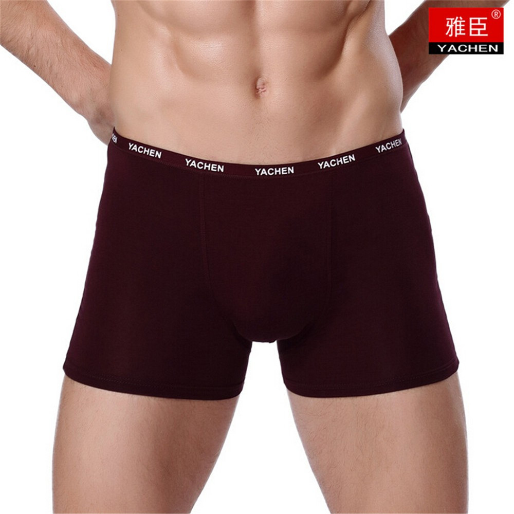 Men calm temperament underwear high quality bamboo fiber solid color underwear