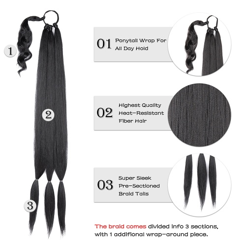 Alileasder 36inch Straight Synthetic Braided Ponytail Extension Black Pony Tail With Hair Tie Supplier, Supply Various Alileasder 36inch Straight Synthetic Braided Ponytail Extension Black Pony Tail With Hair Tie of High Quality