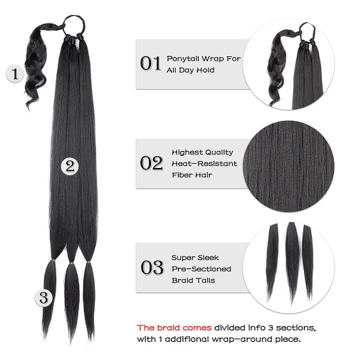 Alileader Recommend 36inch Long Silk Synthetic Braiding Hair Extension Wrap Around Ponytail With Rubber Band Supplier, Supply Various Alileader Recommend 36inch Long Silk Synthetic Braiding Hair Extension Wrap Around Ponytail With Rubber Band of High Quality