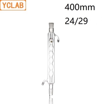 YCLAB 400mm 24/29 Condenser Pipe with Bulbed Inner Tube Standard Ground Mouth Borosilicate Glass Laboratory Chemistry Equipment