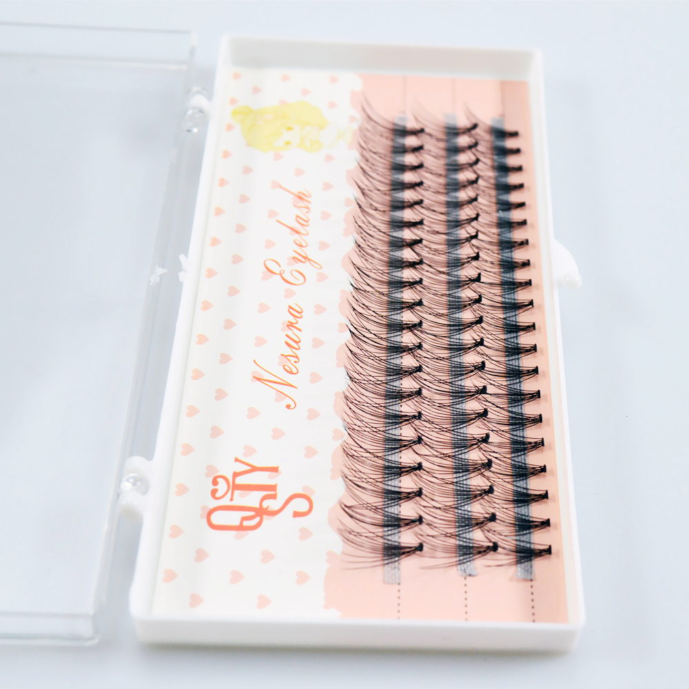 1box 0.10 10D False Eyelashes C Curl Faux Mink Eyelashes Extensions 60 bundles Strip Eyelashes Individual Lashes Natural Style