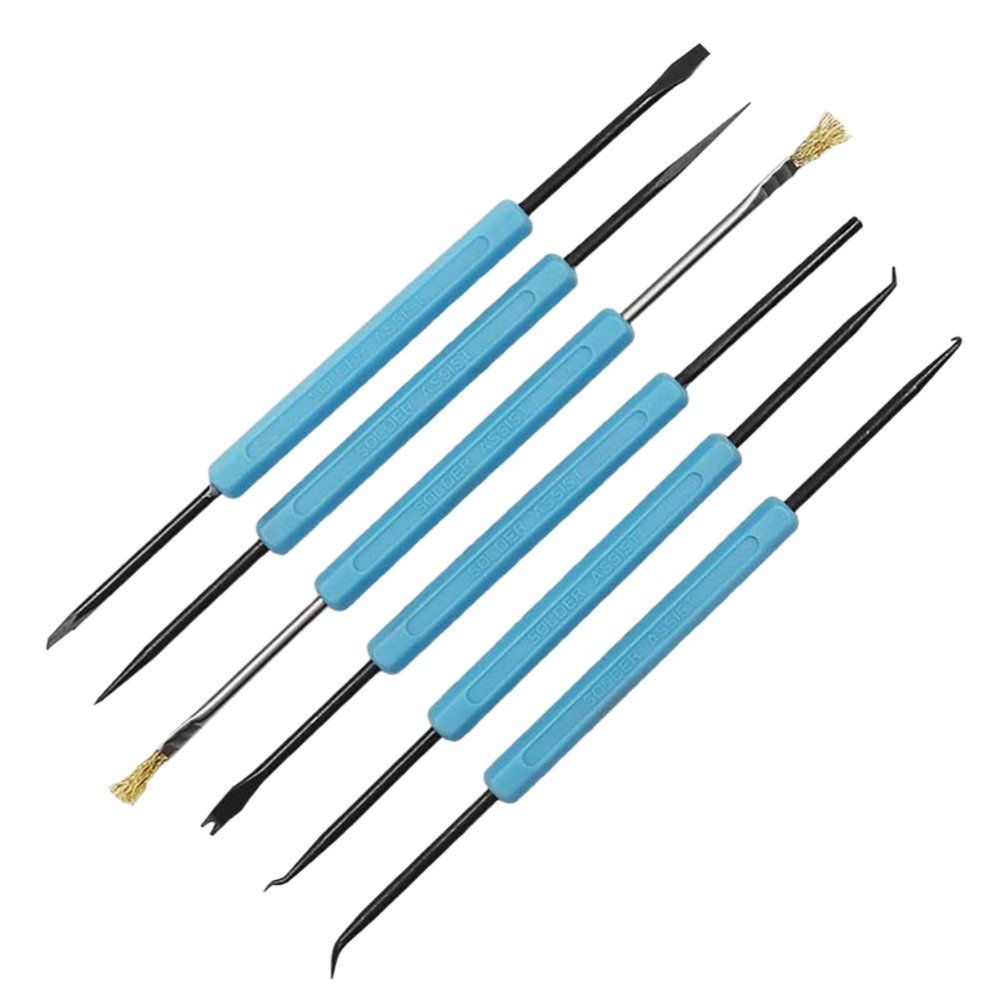2018 6pcs/lot Steel Solder assist Aids Tool Set Repair Tool Set Electronic Components Welding Grinding Cleaning brush tools