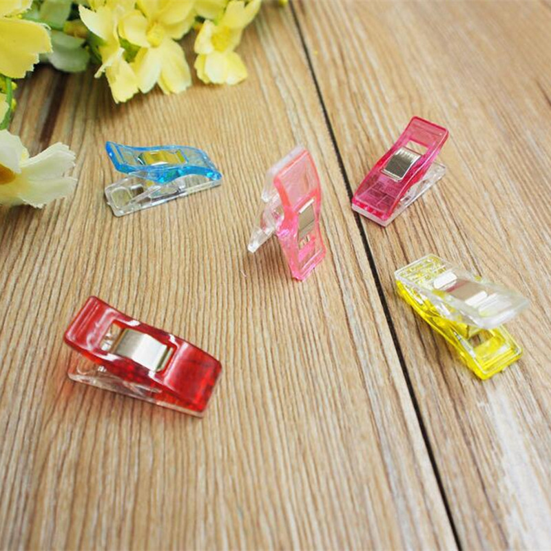 30pcs/lot Sewing Clip Craft Quilt Binding Plastic File Clips For Suspenders Clamps Garment Clips Sewing Accessories