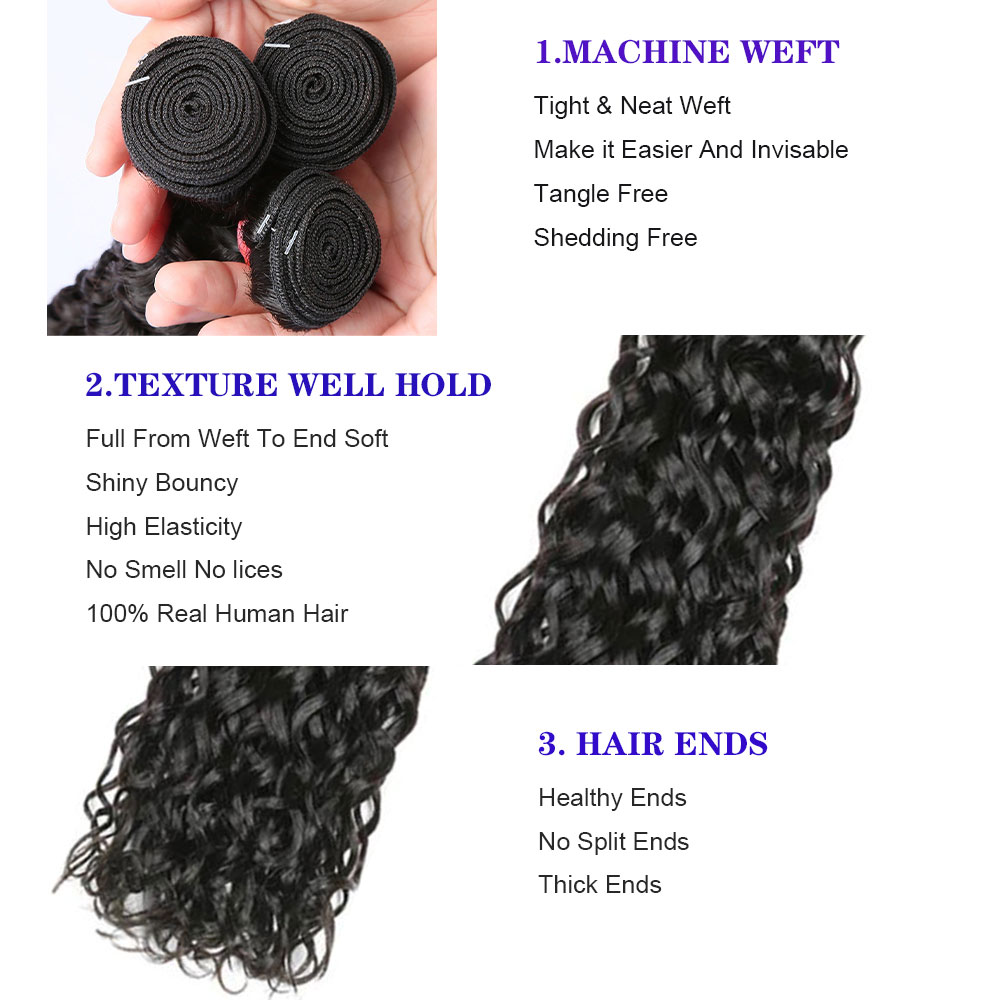 Water Wave Bundles Brazilian Hair Weave Bundles Deep Curly Water Wave 30 inch Hair Extensions For Black Women Human Hair Bundles