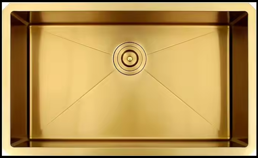 Golden stainless steel sink